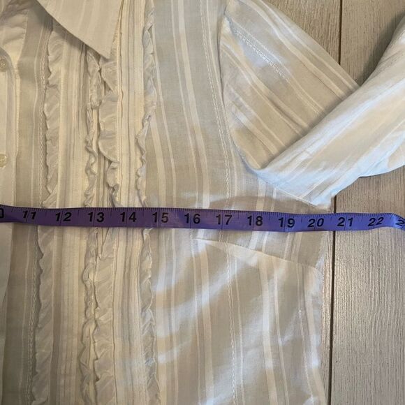Vintage Y2K Jessica white cotton button up blouse with ruffles - Picture 7 of 8